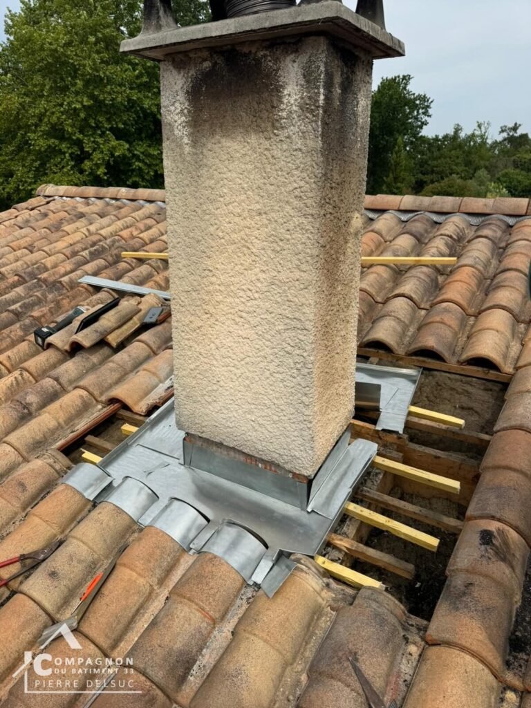 Zinguerie, Abergement cheminée zinc