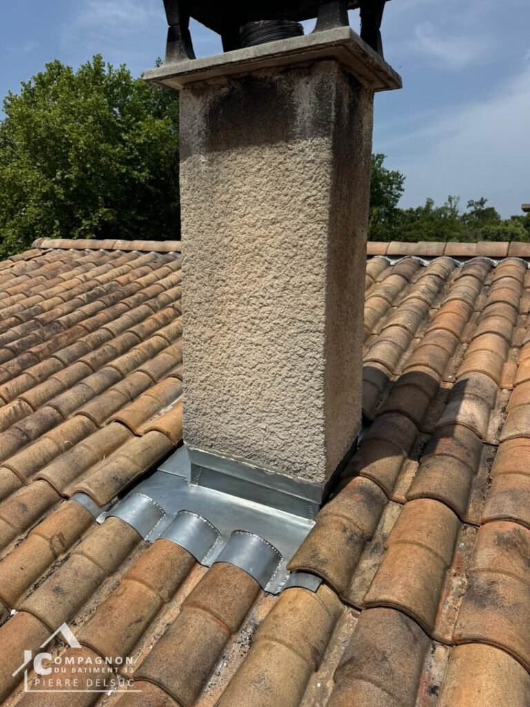 Zinguerie, Abergement cheminée zinc